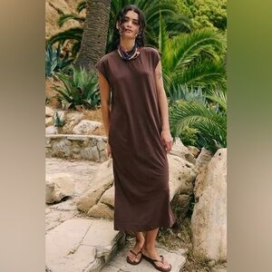 Free People Beach All Day Long Midi Dress in Purple Merlot Size XS oversized